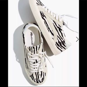 Madewell Sidewalk Low-Top Sneakers in Leather and Calf Hair